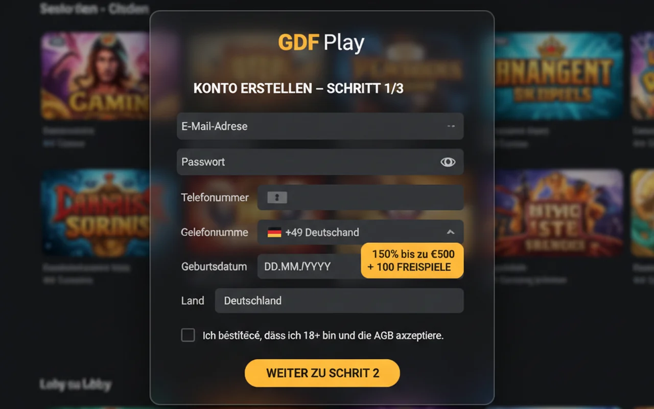 Registrierung in unter 60 Sekunden – GDF Play